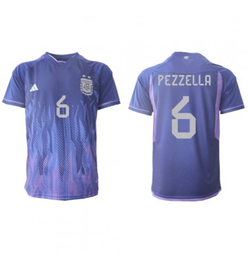 Argentina German Pezzella #6 Bortedrakt VM 2022 Kortermet